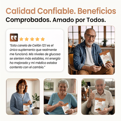 Canela de Ceilán 7200mg equivalente con aceite MCT