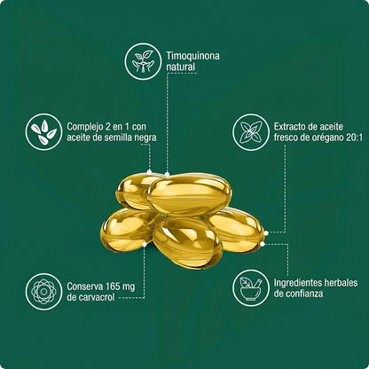 Cápsulas blandas de aceite de orégano
